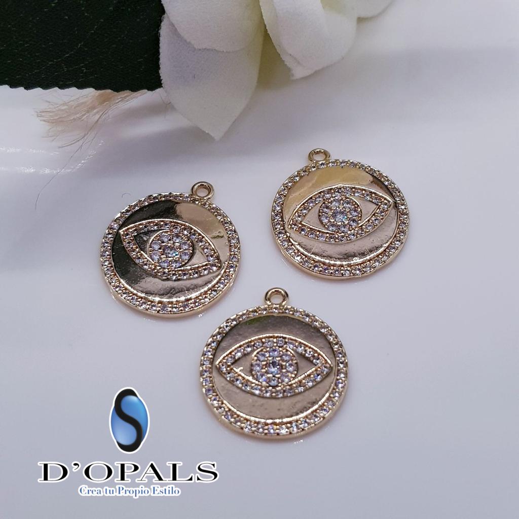 DIJE OJO ELECTROENCHAPADO 17MM