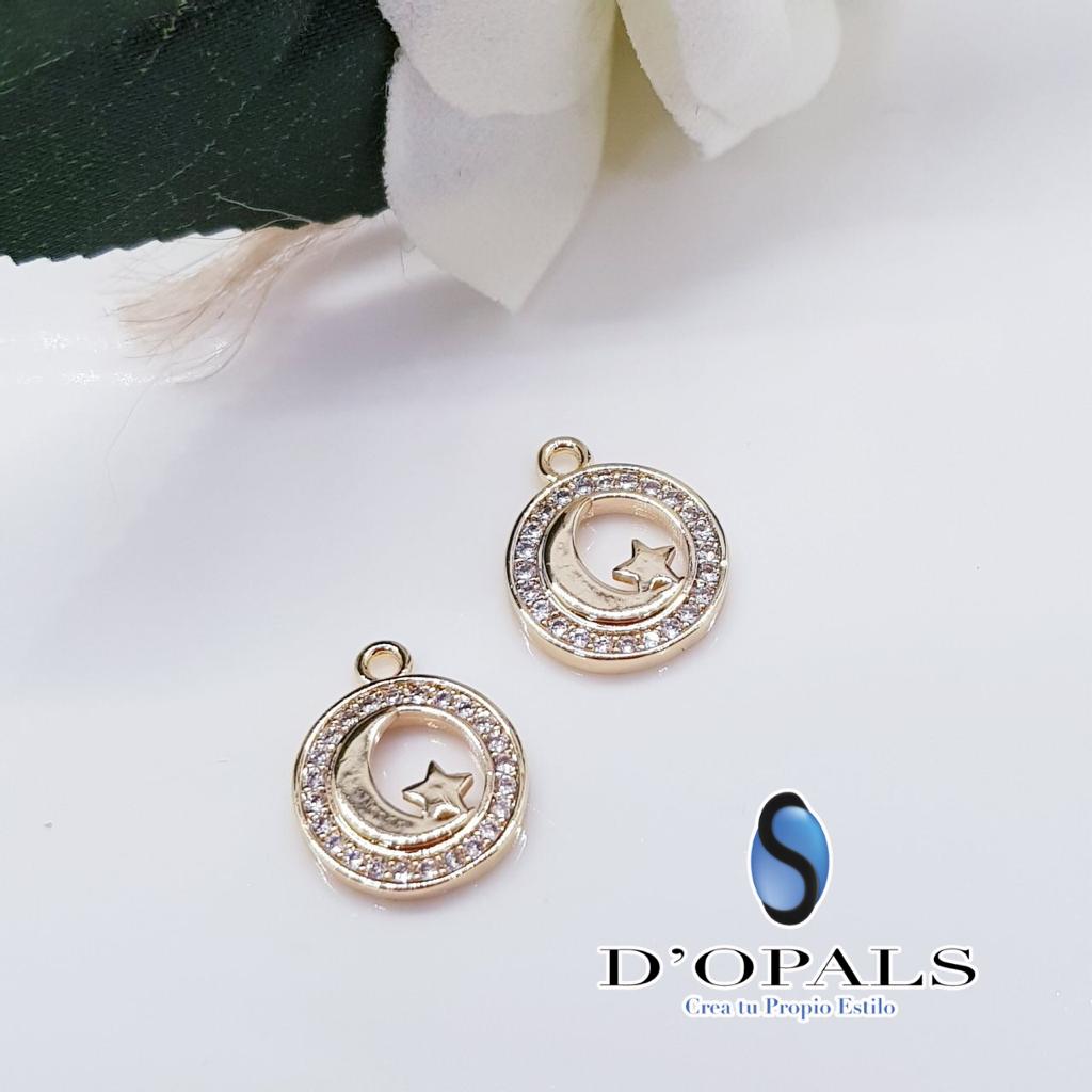 DIJE LUNA Y ESTRELLA ELECTROENCHAPADO 13MM