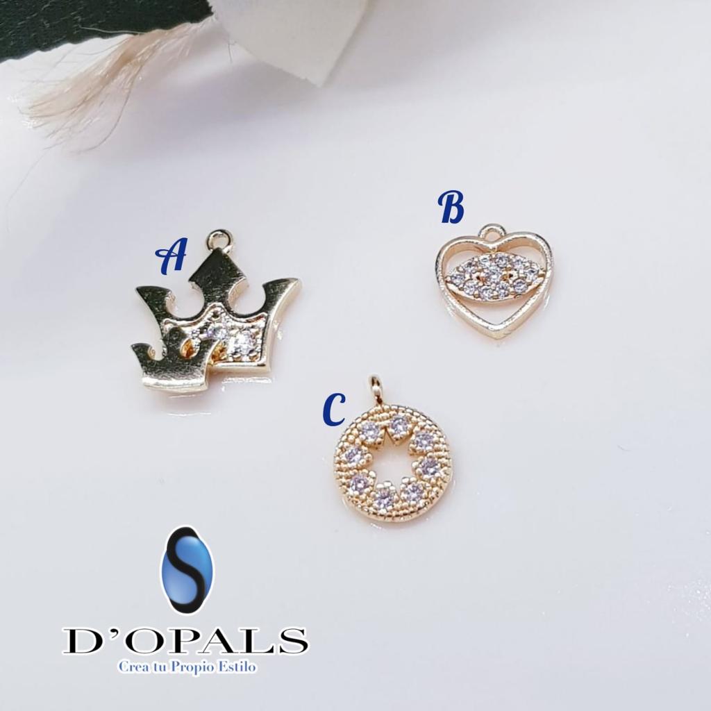 DIJE CORAZON OJO ELECTROENCHAPADO 9MM