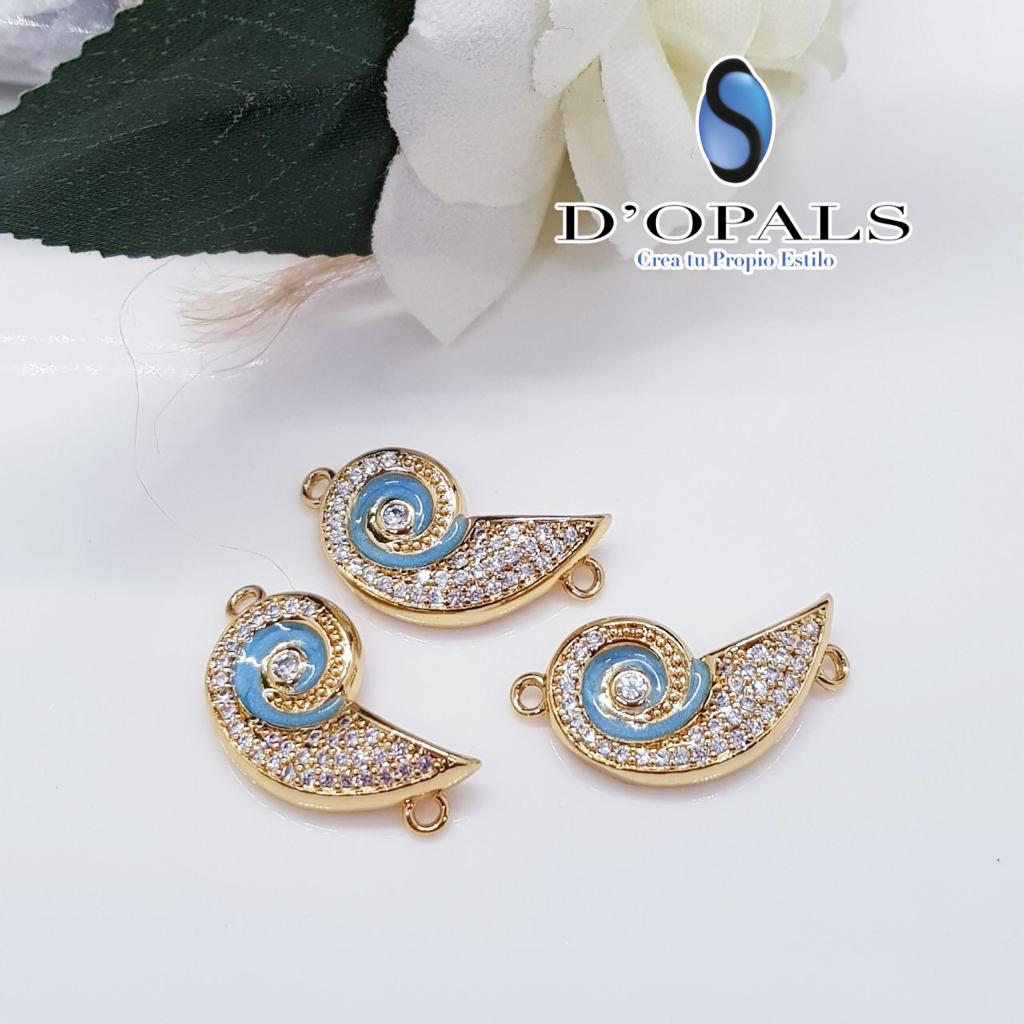 DIJE CARACOL MICROZIRCONIA 12x20MM