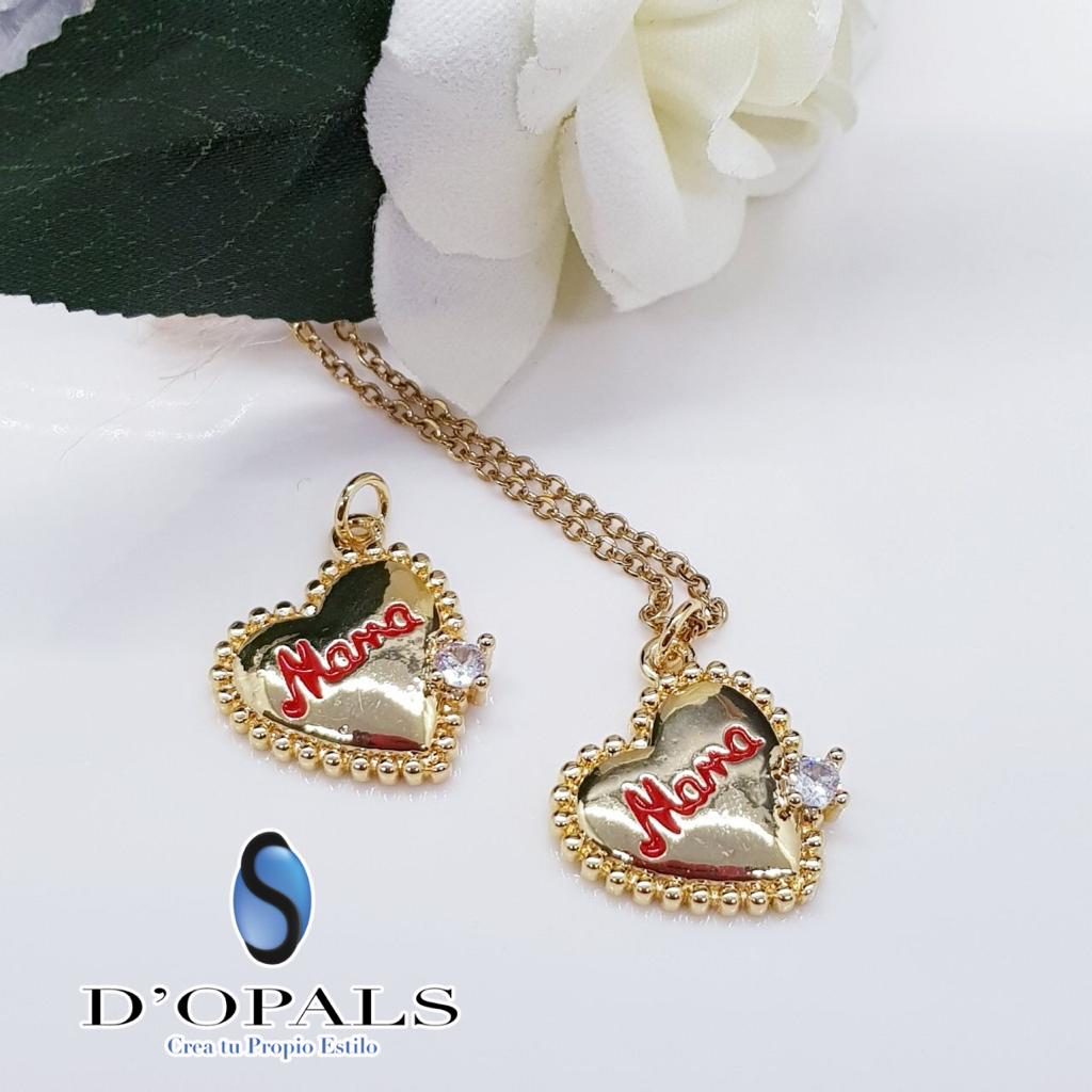 DIJE MAMA CORAZON MICROZIRCONIA