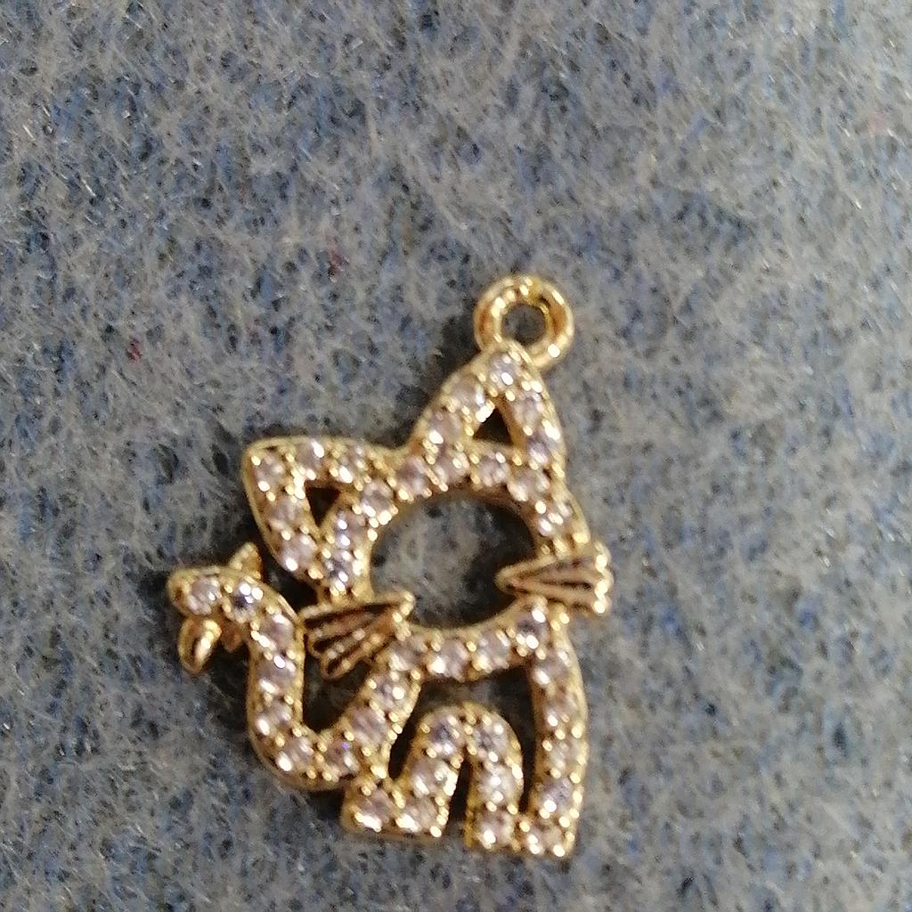 DIJE GATO MICROCIRCONIA 12 MM