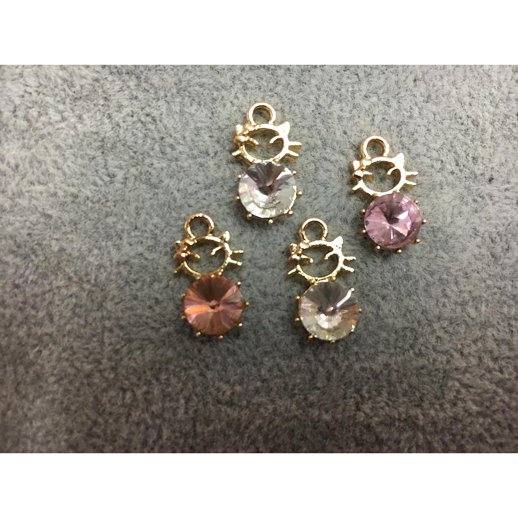 DIJE DE GATO PEWTER CON CIRCONIA