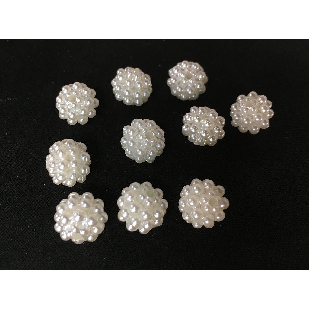 SEPARADOR ACRILICO DE PERLAS BEIGE 10MM 10PCS