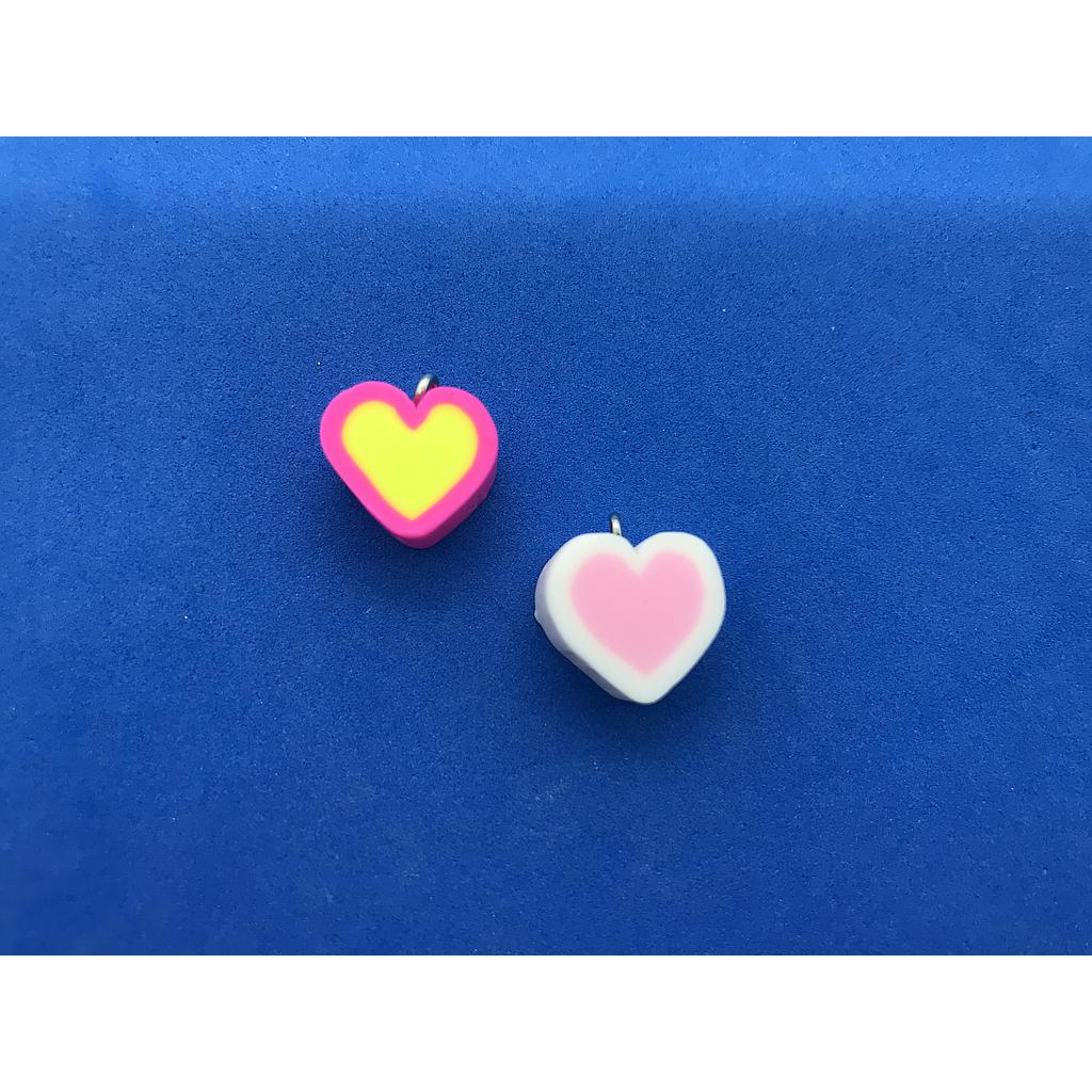 DIJE CORAZON DE FIMO 14MM