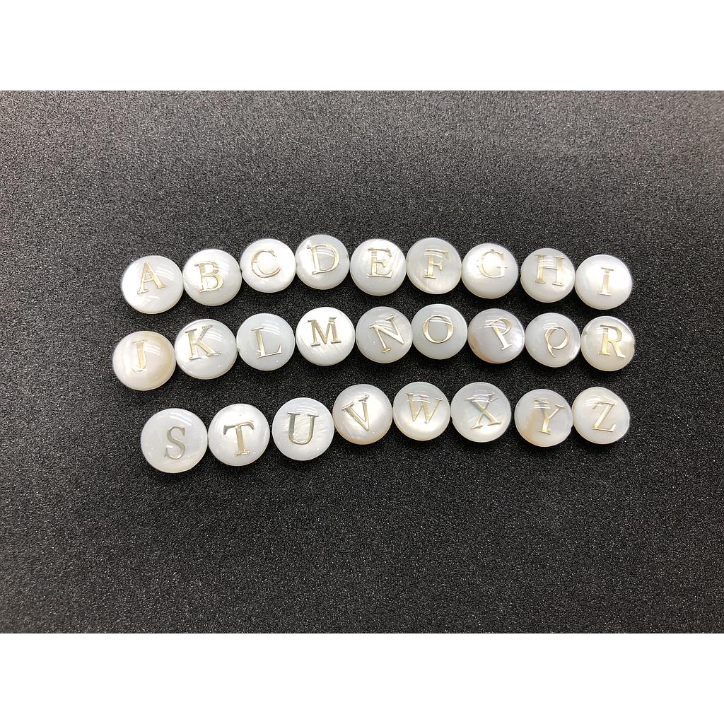 LETRAS CONCHA NACAR 8 MM