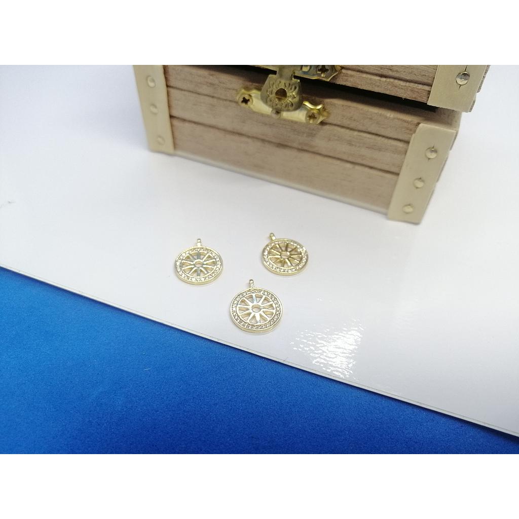 DIJE DE SOL ELECTROENCHAPADO 12MM