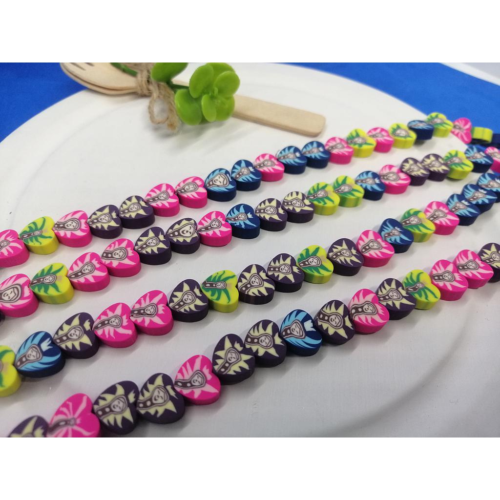 FIMO DE CORAZON CON VIRGEN