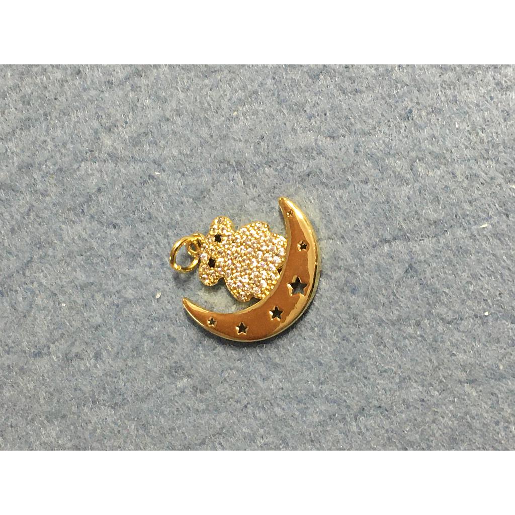 DIJE OSO Y LUNA MICROZIRCONIA