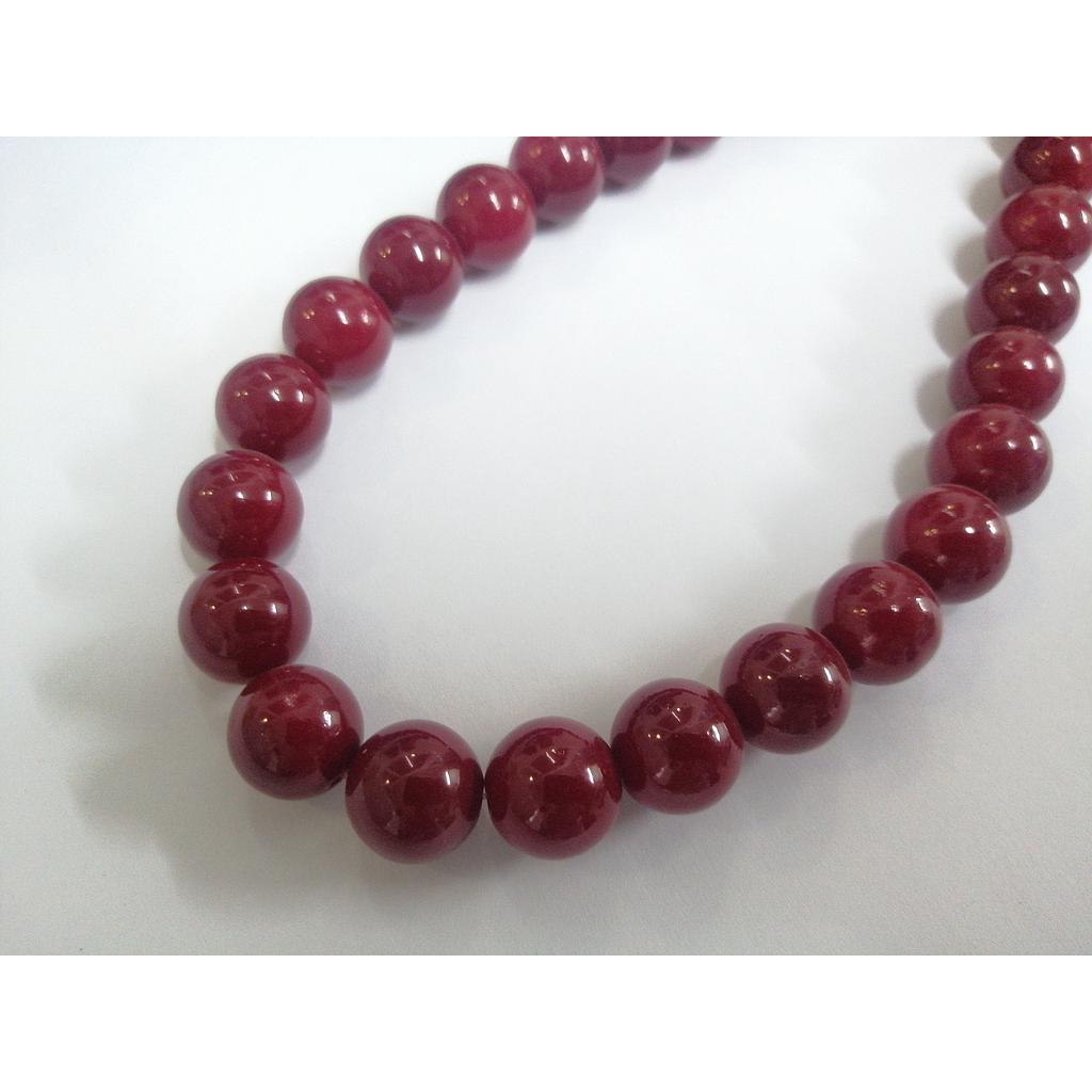 RISTRA PERLA ACRILICA ROJA 14MM