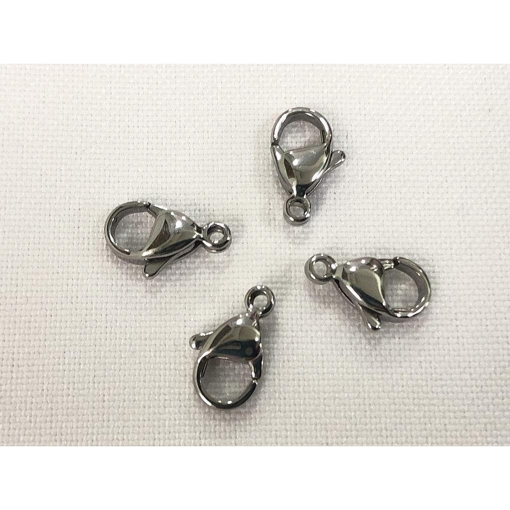 BROCHE DE PERICO PLATEADO 12MM ACERO