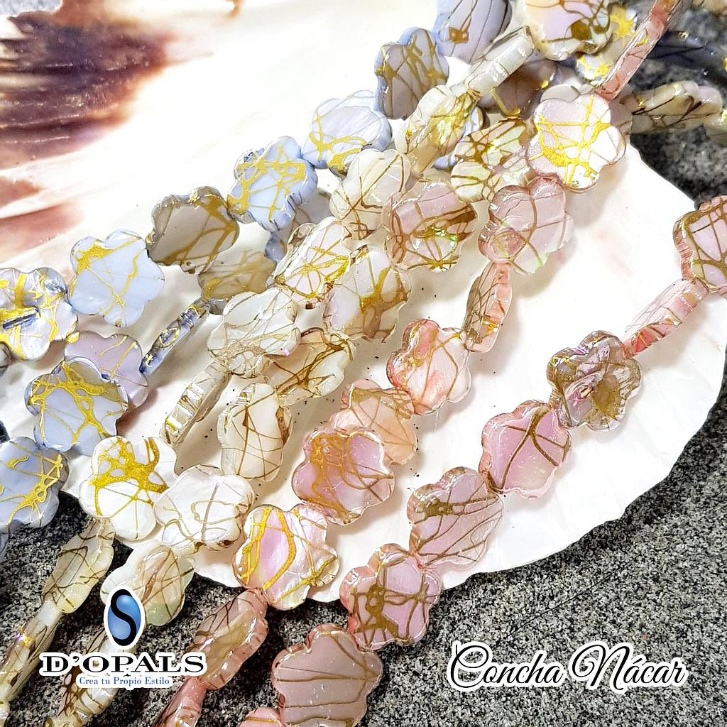 CONCHA NACAR FLORES 12MM