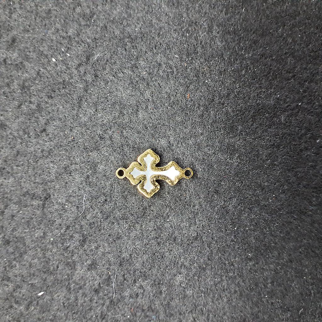 DIJE CRUZ CONCHA ACERO 20MM