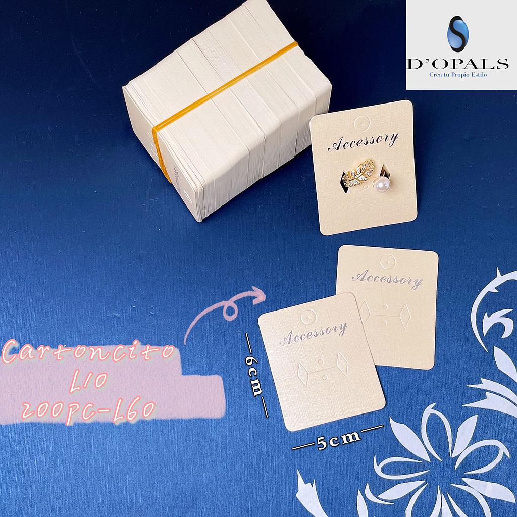 CARTON PARA ARITOS 5X6CM 200PCS PAQUETE