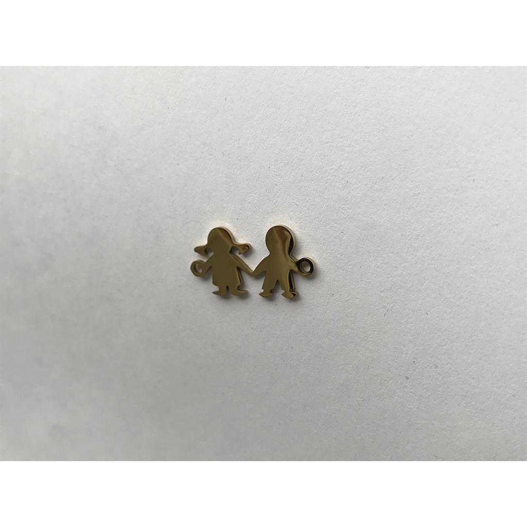 DIJE PAREJA NIÑOS ACERO