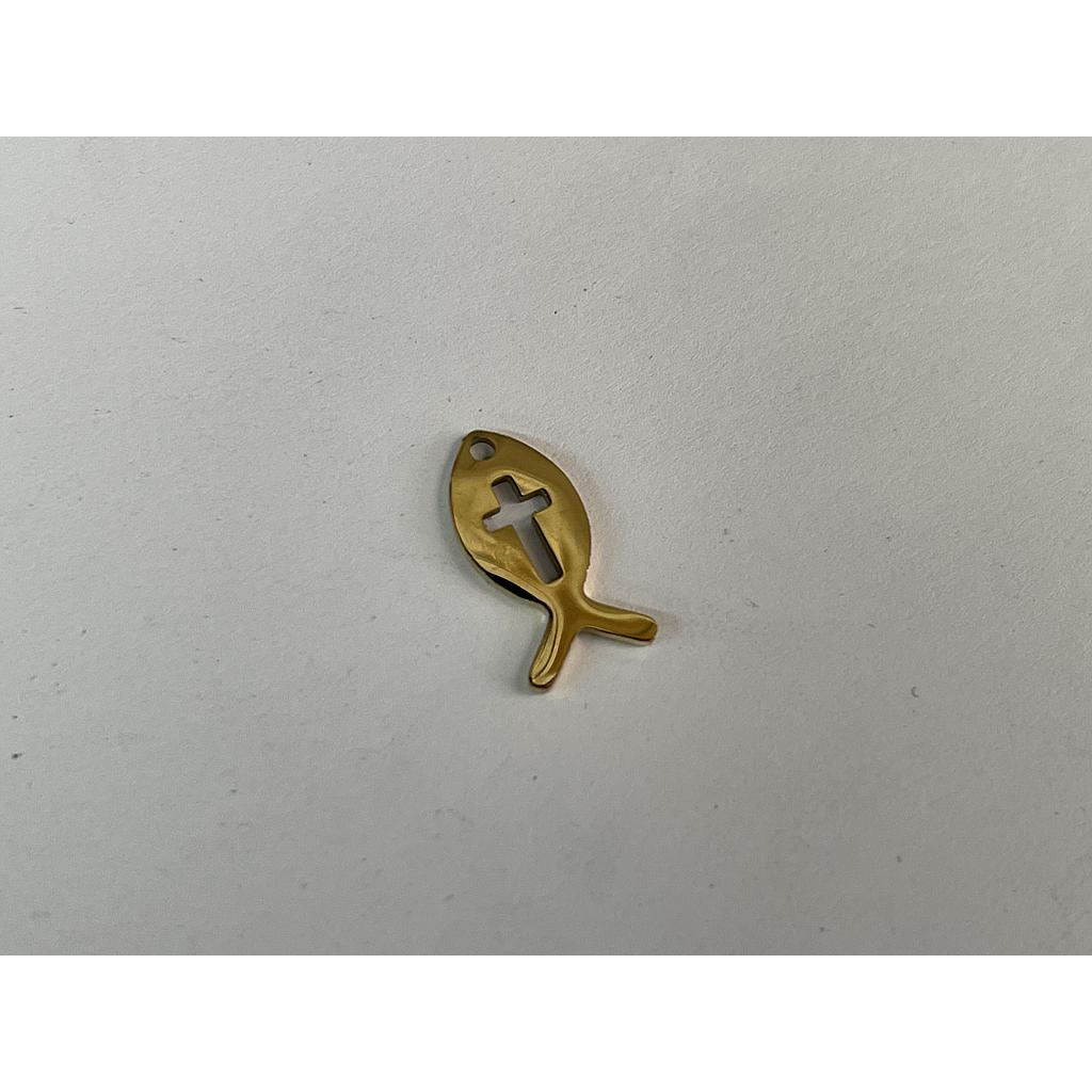 DIJE PEZ CON CRUZ ACERO