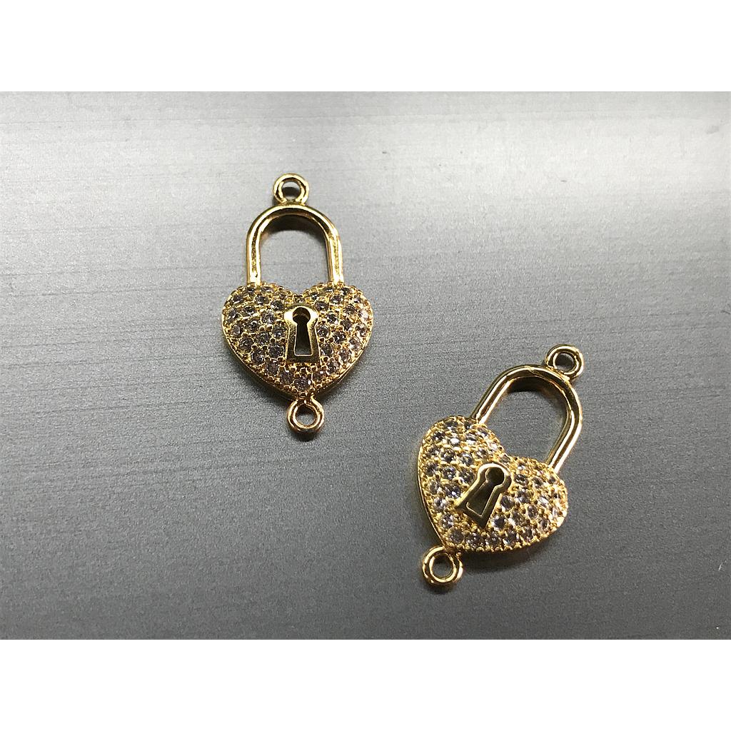 DIJE CANDADO CORAZON MICROCIRCONIA