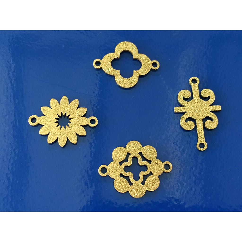 DIJE FLOR ACERO ESCARCHADO