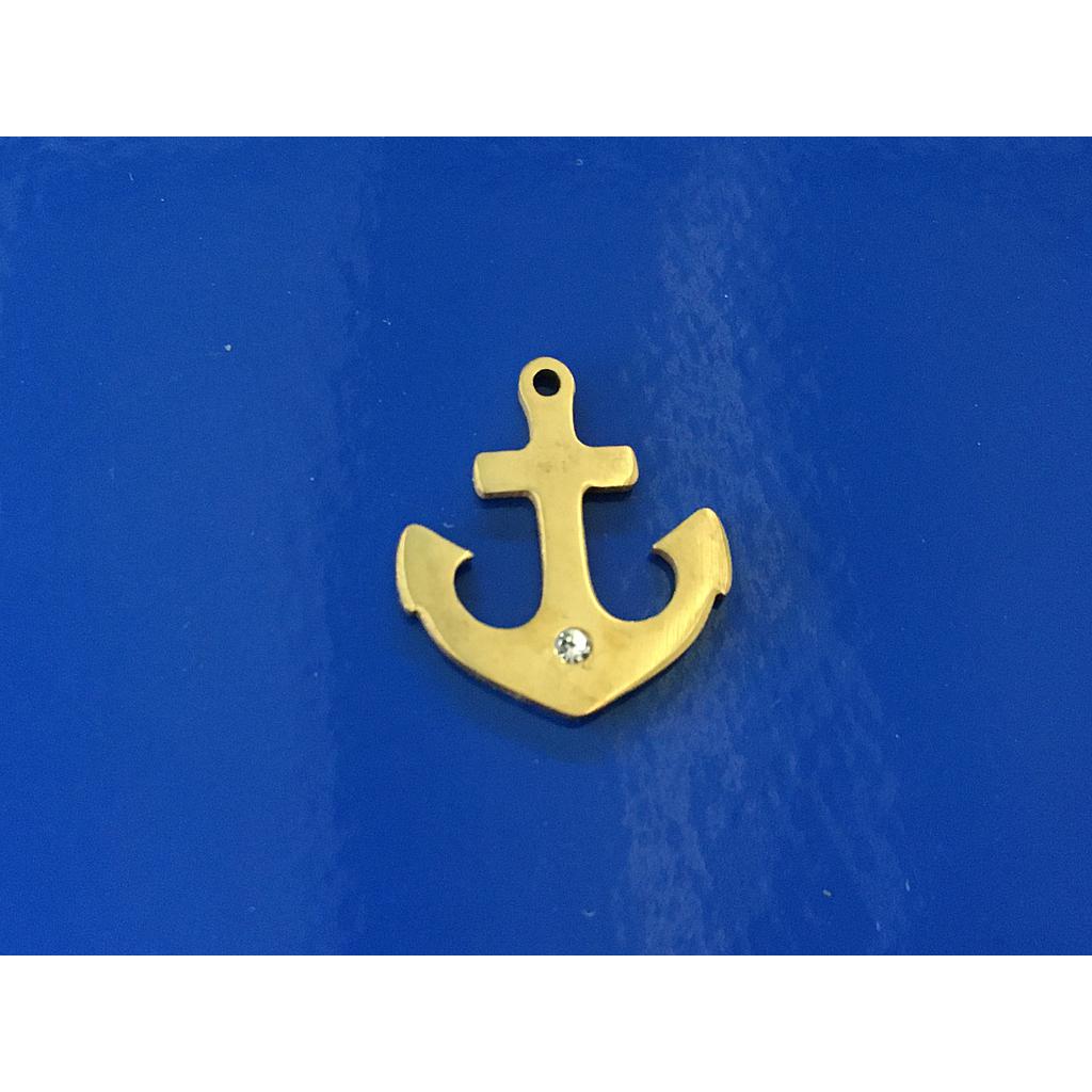 DIJE ANCLA ACERO CON CIRCONIA