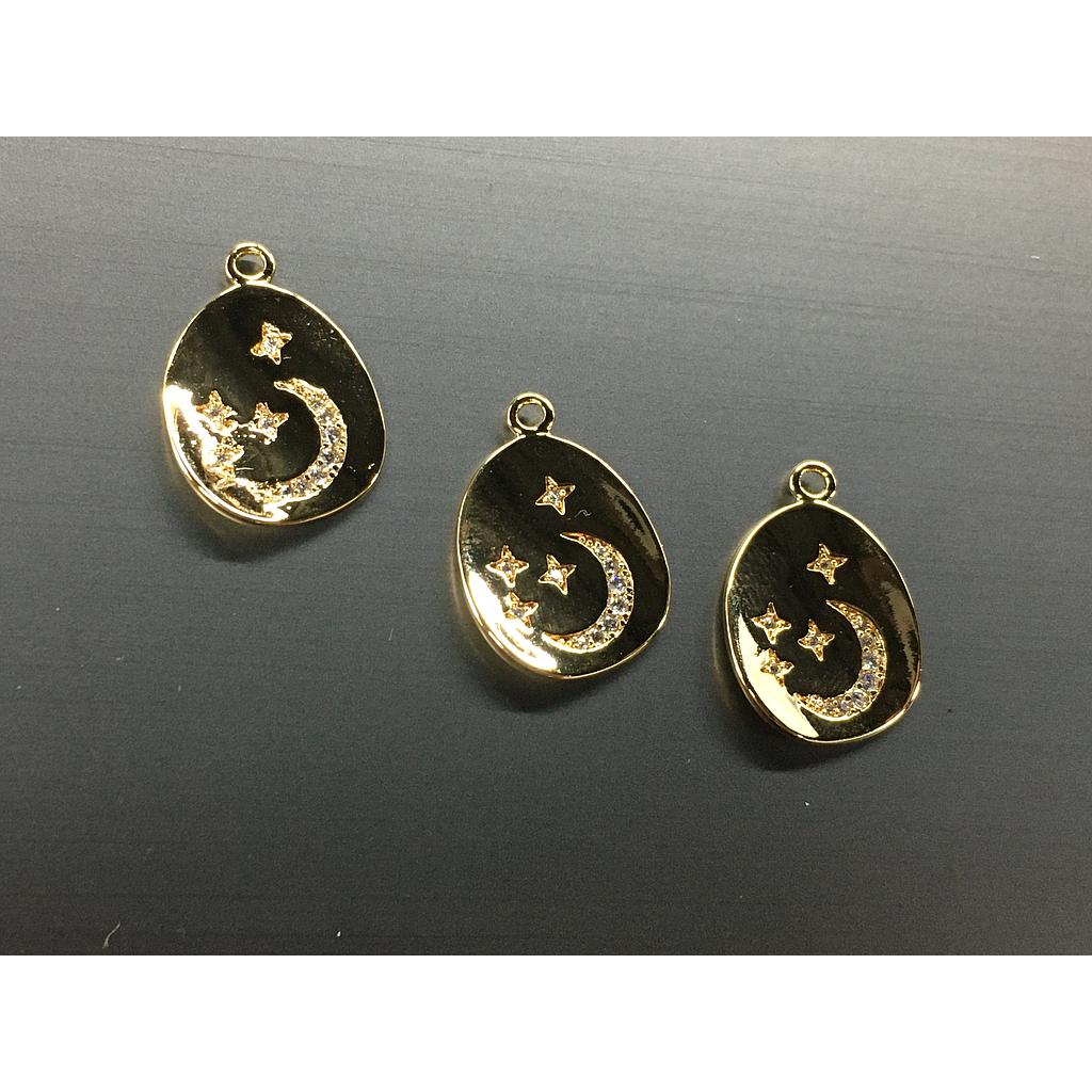 DIJE LUNA Y ESTRELLAS ELECTROENCHAPADO