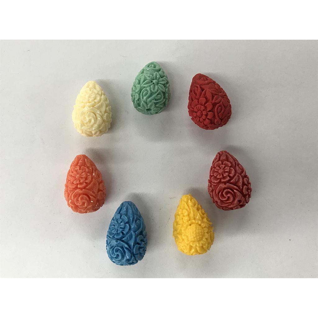 GOTA ACRILICA CON FLORES 20X14MM