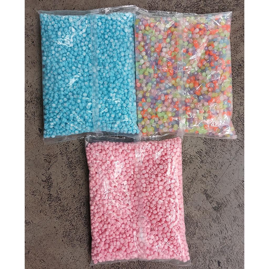 PAQUETE LETRAS ACRILICAS 4X7MM 500GRAMOS