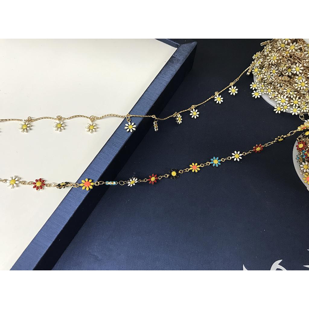 CADENA ELECTROENCHAPADO Y ENAMEL FLORES