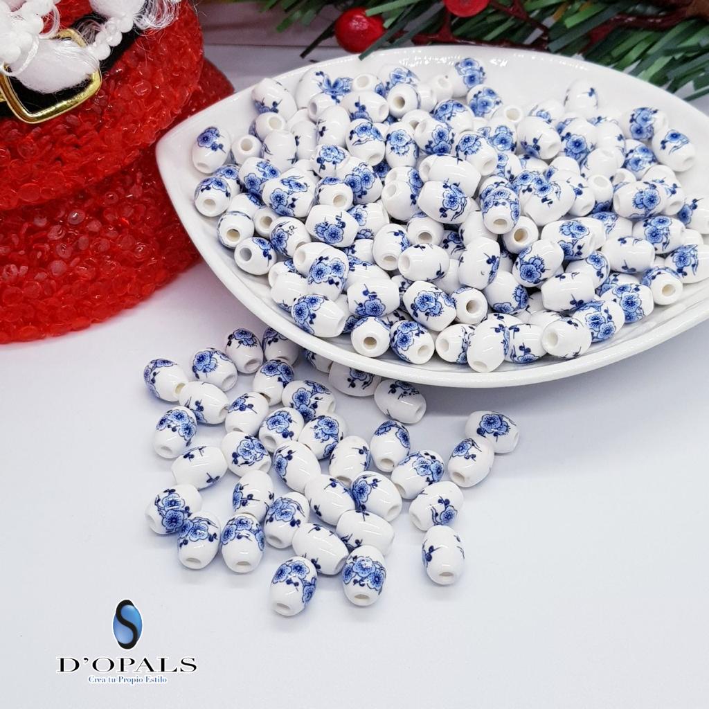 CERAMICA CILINDRO CON FLOR 10X8MM