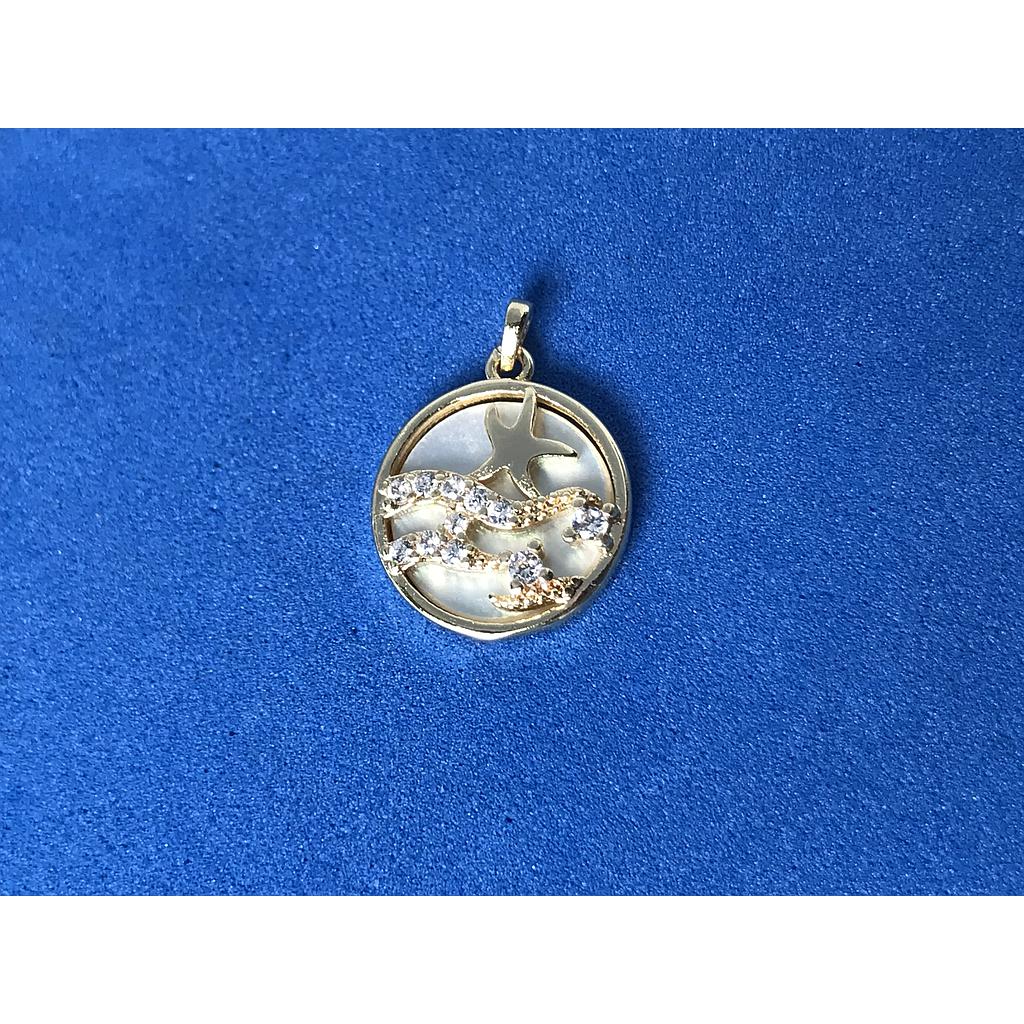 DIJE ESTRELLA DE MAR 12MM ELECTROENCHAPADO Y CONCHA