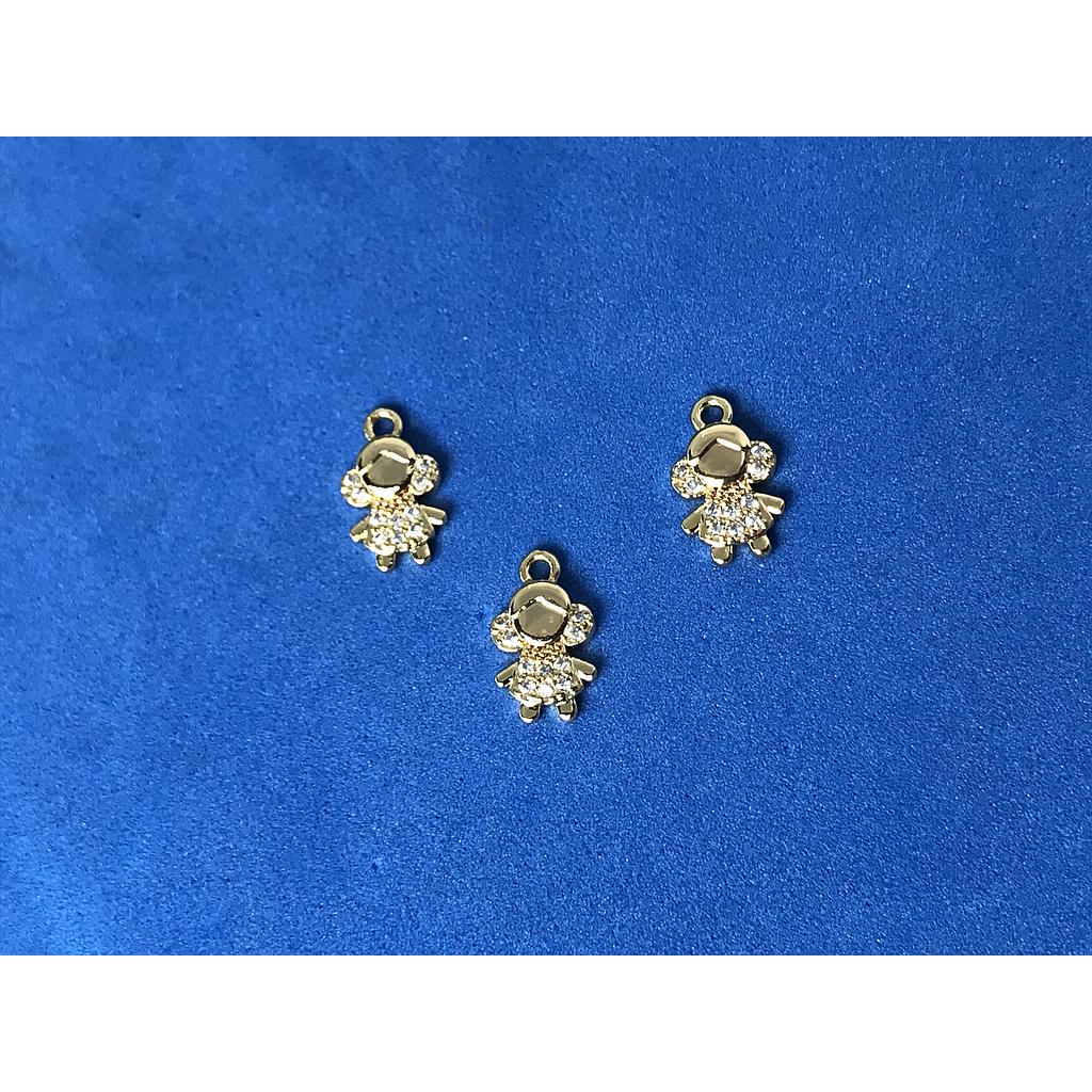 DIJE NIÑA 12MM ELECTROENCHAPADO