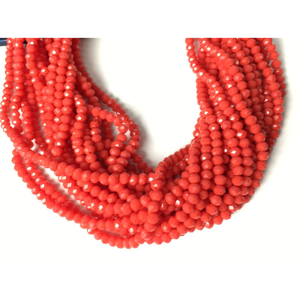 CRISTAL RONDEL MATE ROSADO CORAL 4MM
