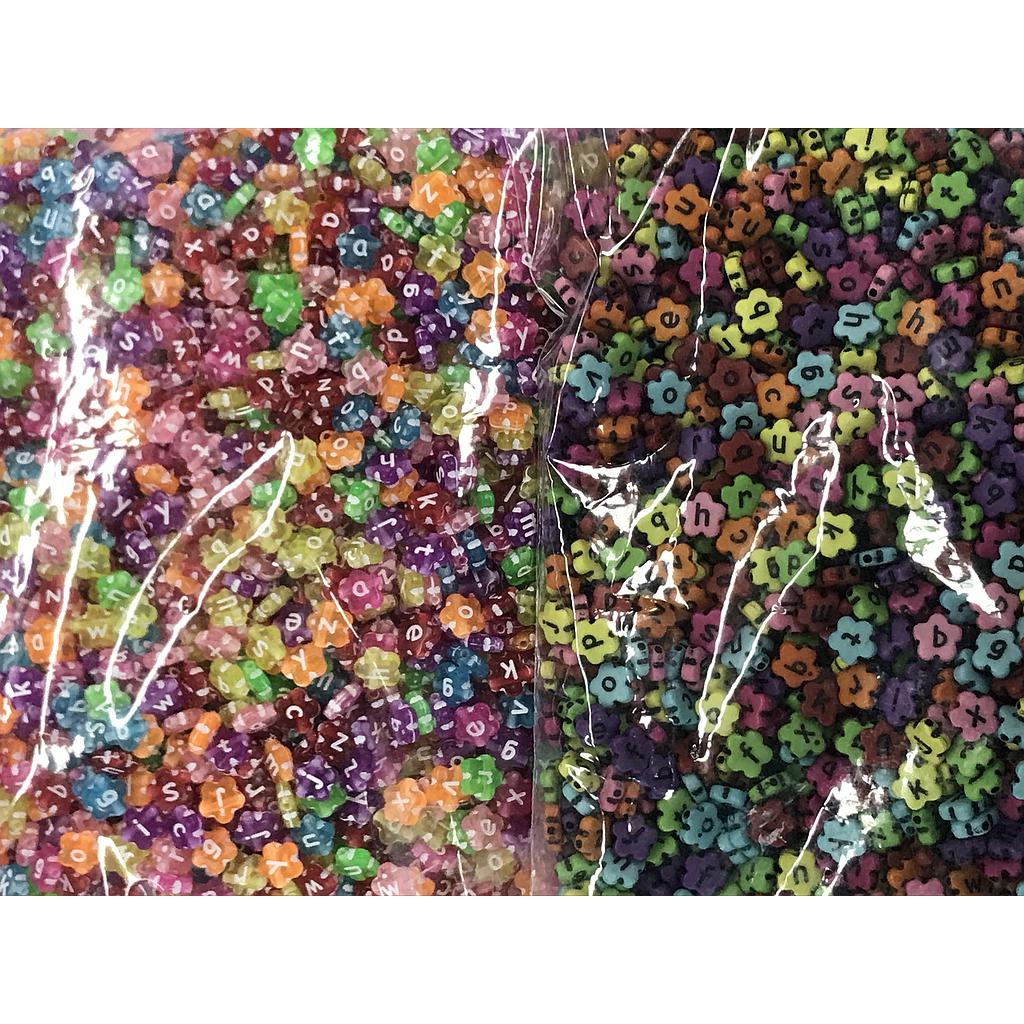 SEPARADOR ACRILICO FLOR CON LETRA 10GRAMOS