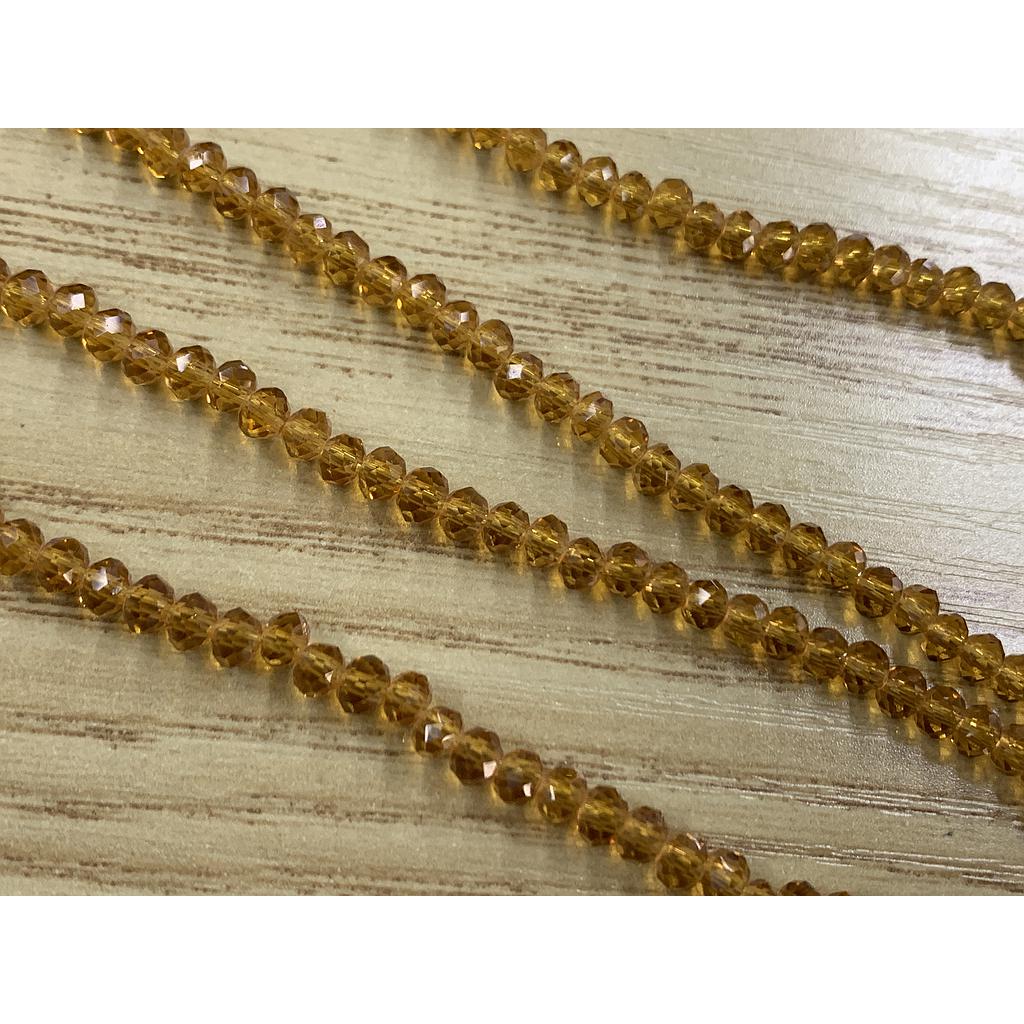 CRISTAL RONDEL MARRON CINNAMON 4MM