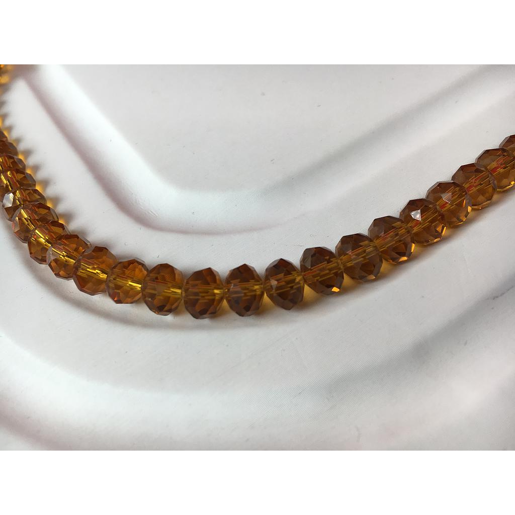 CRISTAL RONDEL MARRON MOSTAZA 8MM