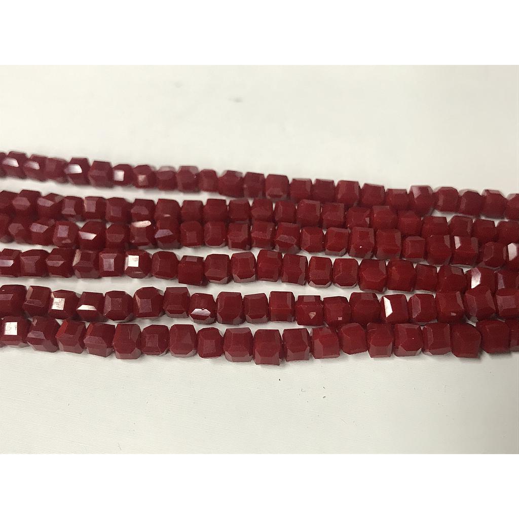 CRISTAL CUBO ROJO SANGRE 4MM