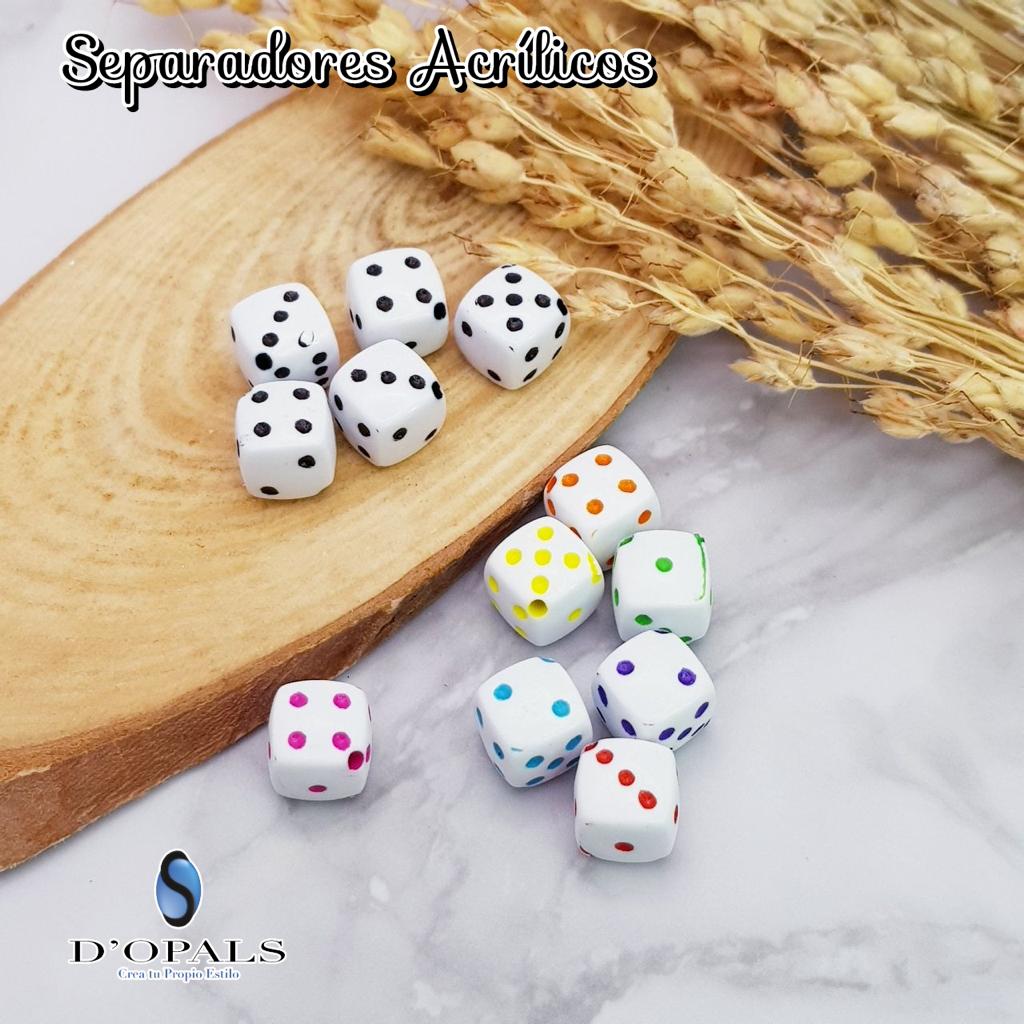 SEPARADOR DADO ACRILICO MULTICOLOR 8X8MM 10GRAMOS
