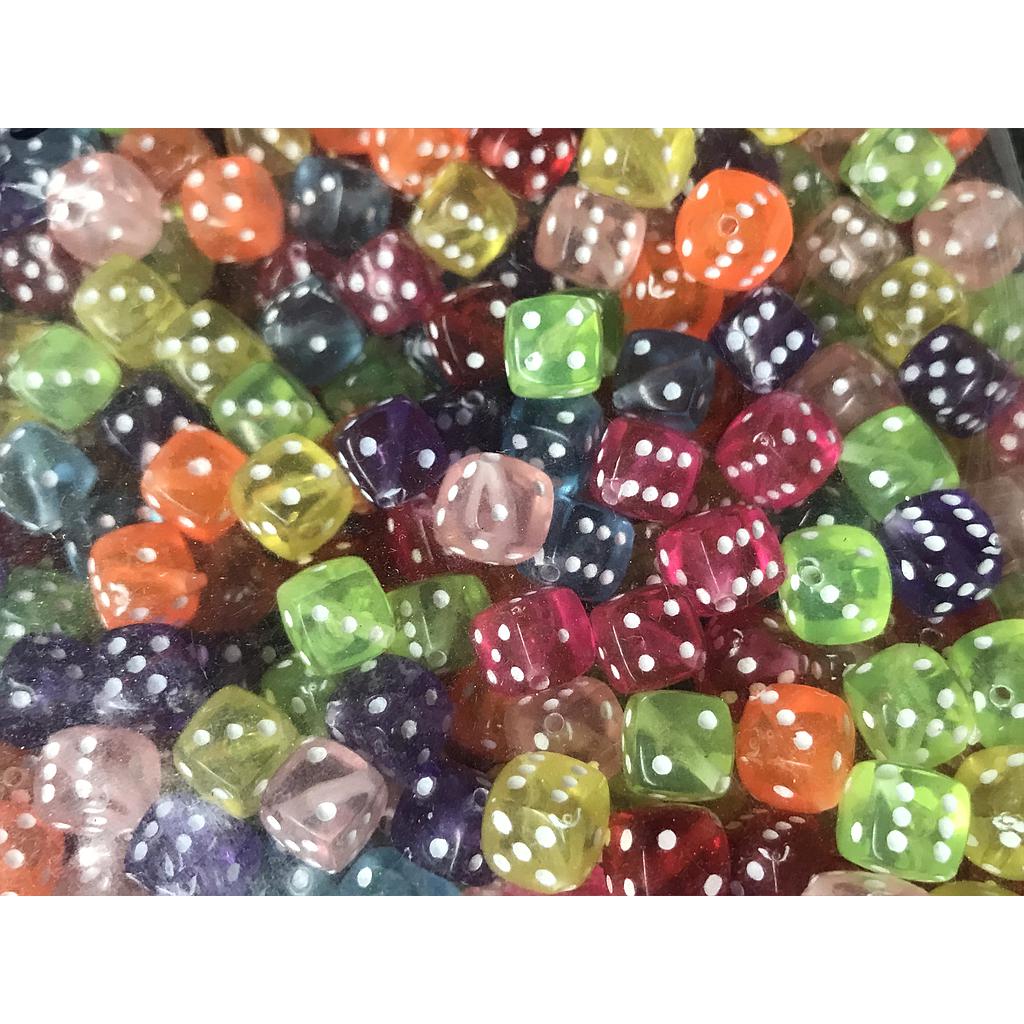 SEPARADOR DADO ACRILICO NEON 8X8MM PAQUETE 500GRAMOS