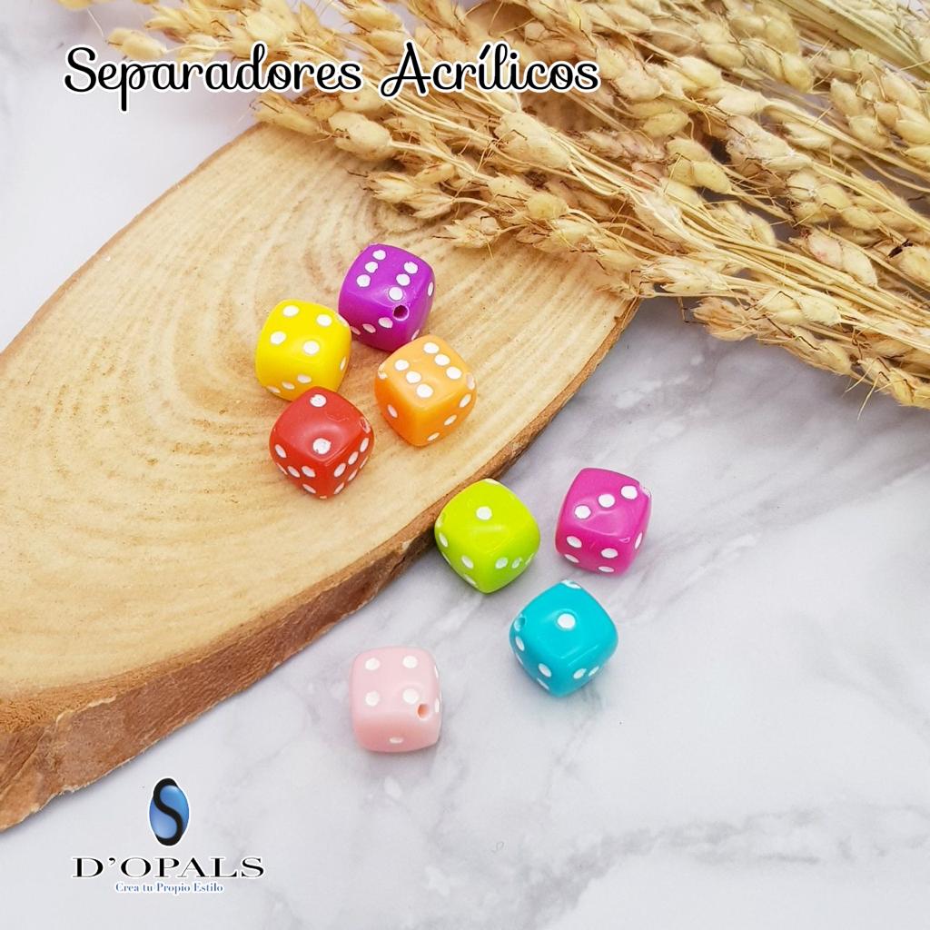 SEPARADOR DADO ACRILICO MULTICOLOR 8X8MM 500GRAMOS