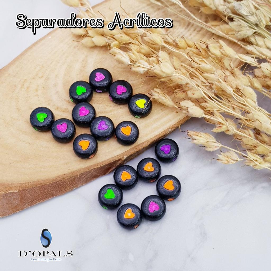 SEPARADOR CORAZON REDONDO NEGRO Y NEON 10GRS