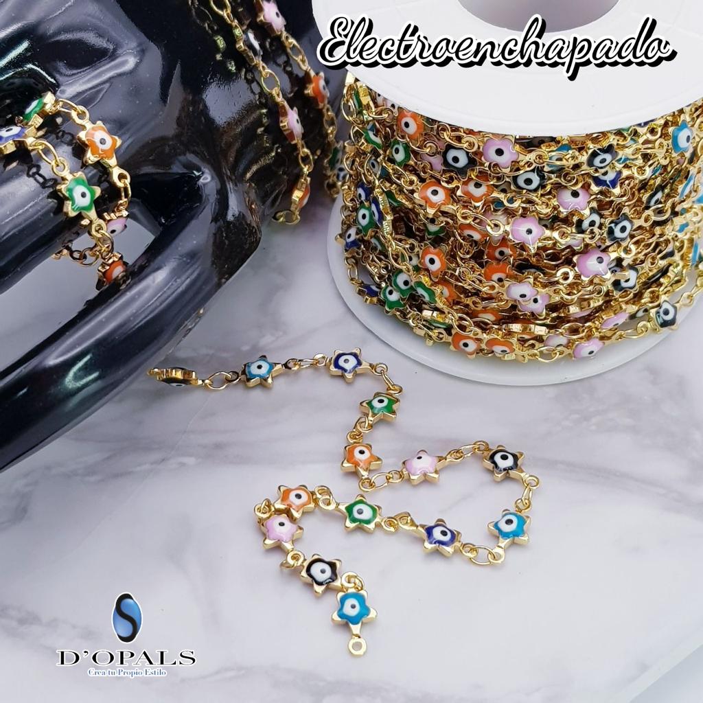 CADENA DE OJO TURCO ESTRELLA ELECTROENCHAPADO
