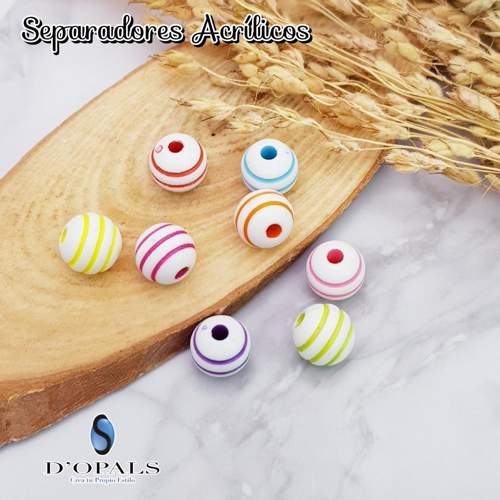SEPARADORES ACRILICOS REDONDOS RAYADOS PAQUETE 500GRS