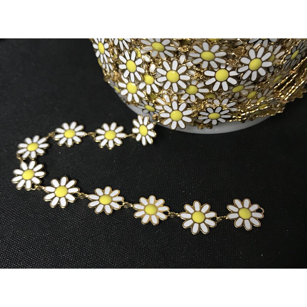 CADENA DE FLORES ACERO Y ENAMEL