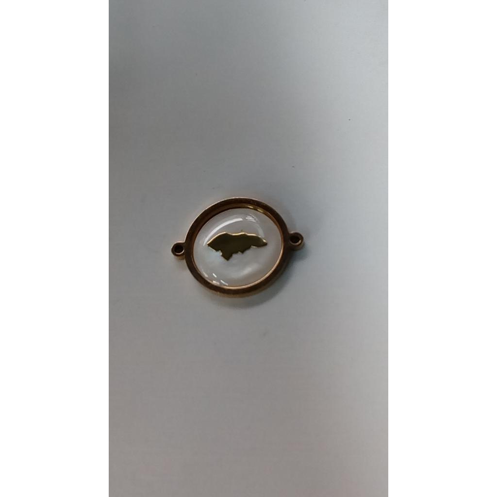 DIJE MAPA HONDURAS ACERO Y CONCHA