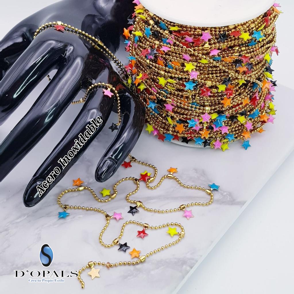 CADENA ESTRELLAS ACERO Y ENAMEL