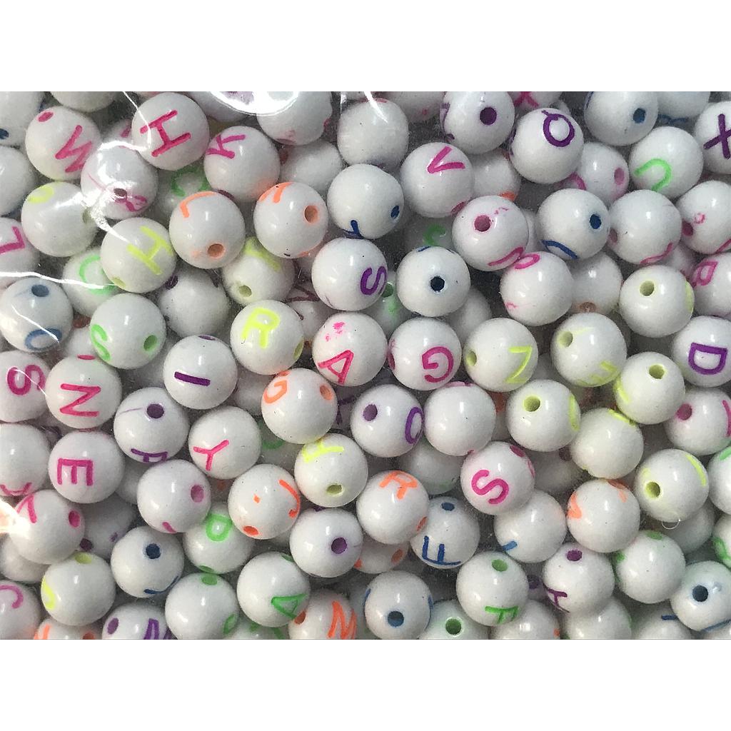 SEPARADORES ACRILICOS LETRAS BLANCO CON NEON 8MM PAQUETE 500GRS