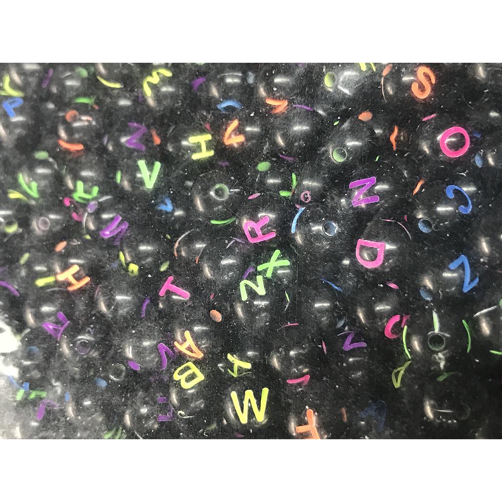 SEPARADORES ACRILICOS LETRAS NEGRAS CON NEON 8MM PAQUETE 500GRS