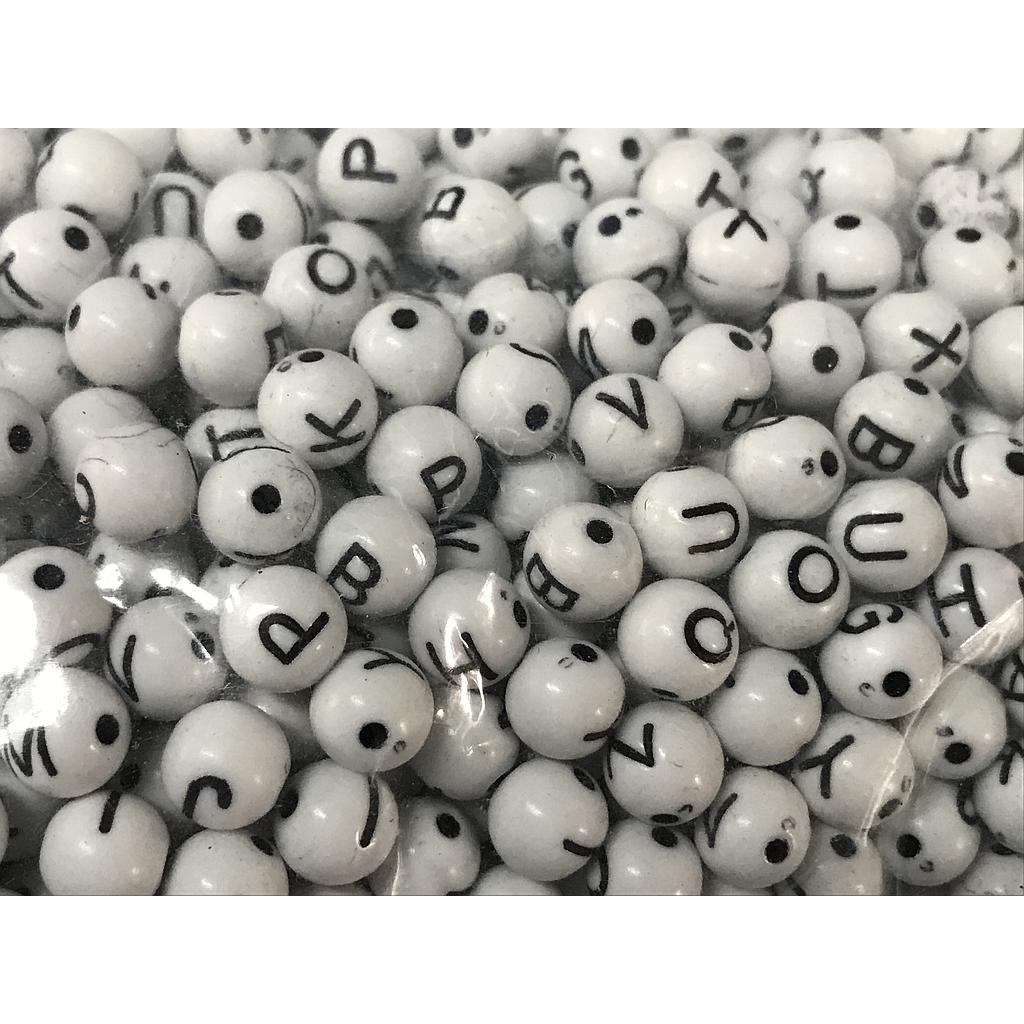 SEPARADORES ACRILICOS LETRAS BLANCO Y NEGRO 8MM PAQUETE 500GRS