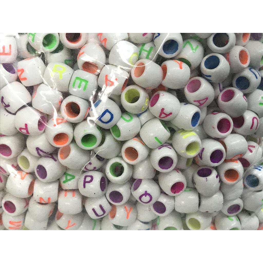 SEPARADORES CILINDRICOS LETRAS BLANCO Y NEON PAQUETE 500GRS