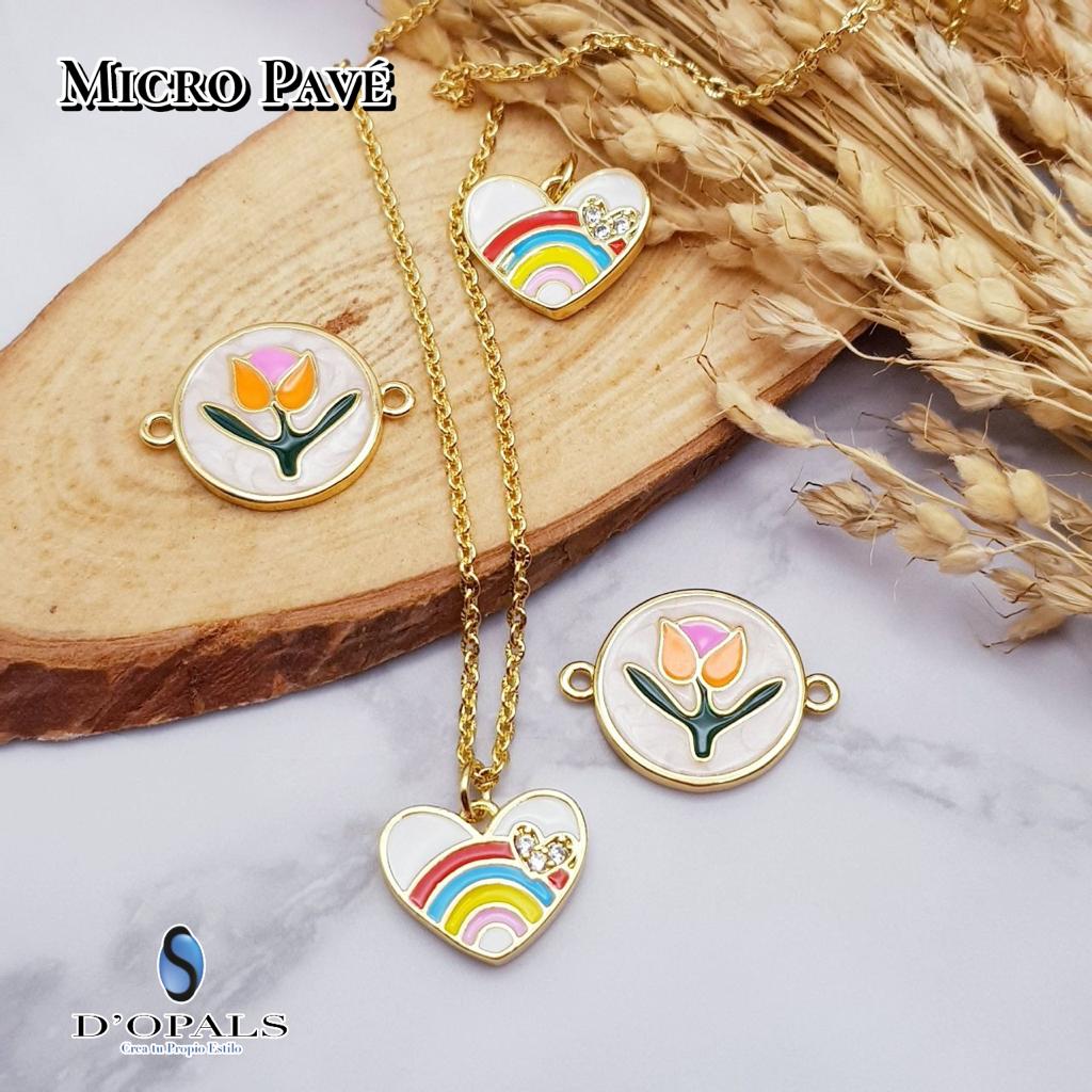 DIJE FLOR MICROCIRCONIA Y ENAMEL