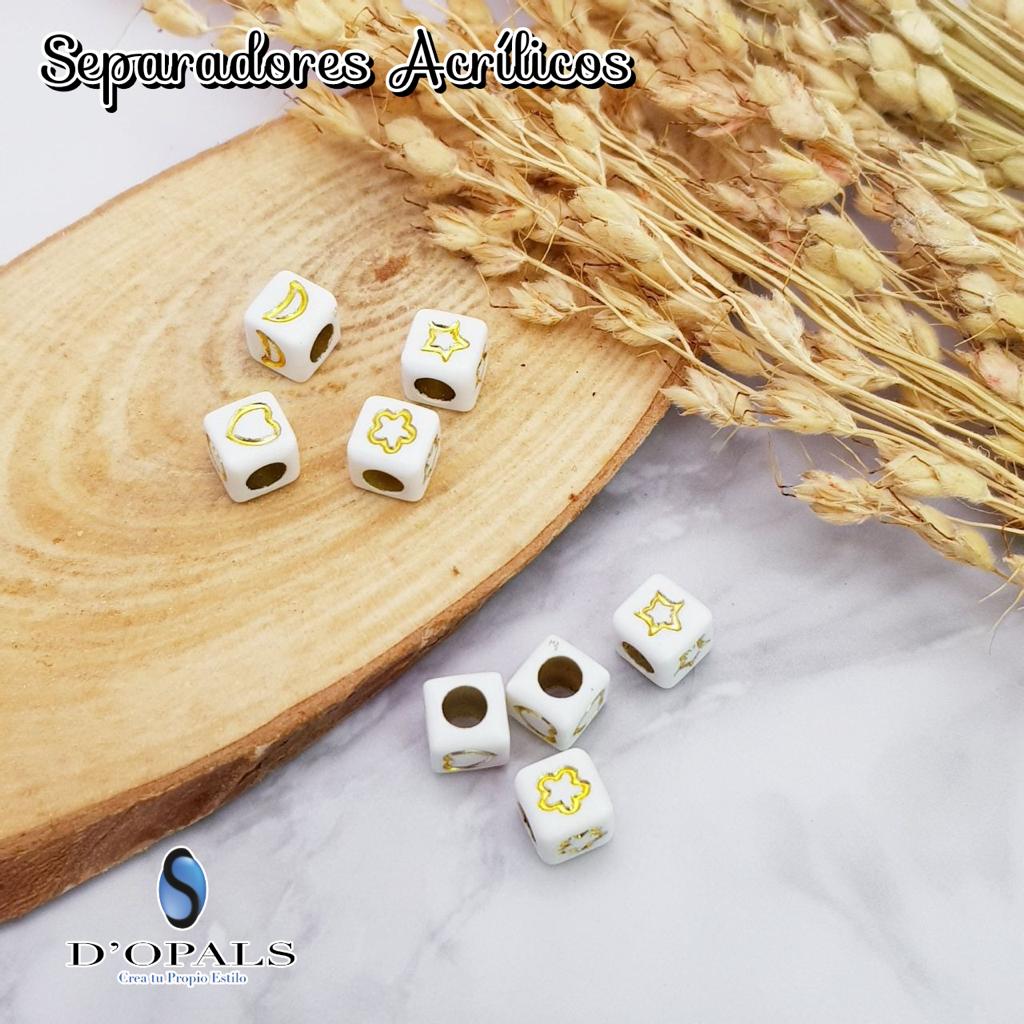 SEPARADORES ACRILICOS CUBOS 6MM CON FIGURAS PAQUETE 500GRS
